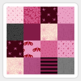 Pink Halloween Patchwork Sticker